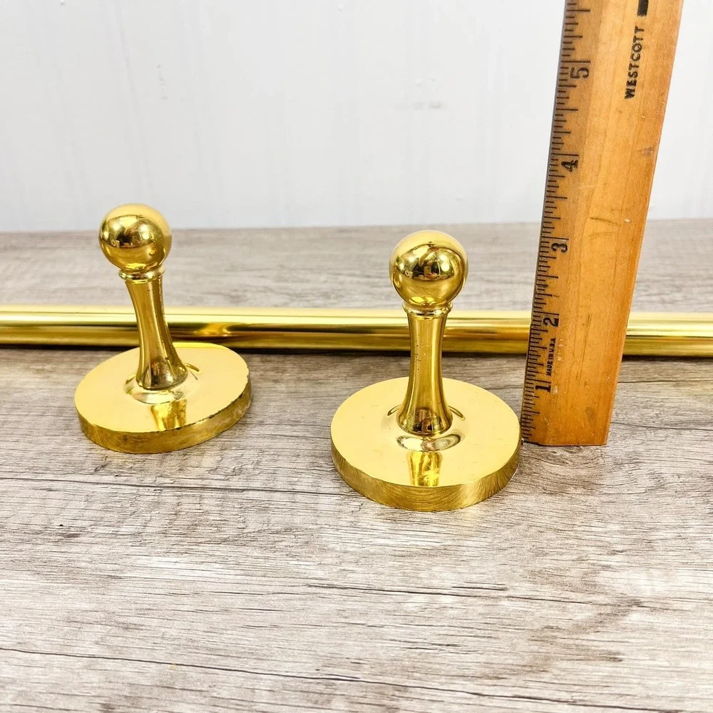 Gold‎ Hollywood Regency Towel Holder - Vintage Brass Hand Towel Rod